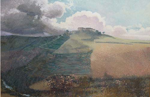 Paesaggio con cielo tempestoso