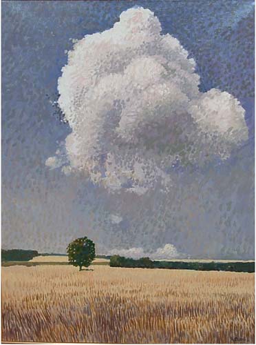 Paesaggio con grande nuvola