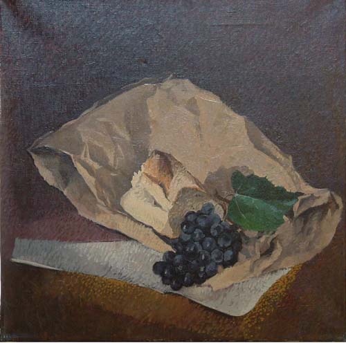 Cartoccio con pane e uva