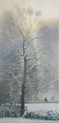 Quercia con neve