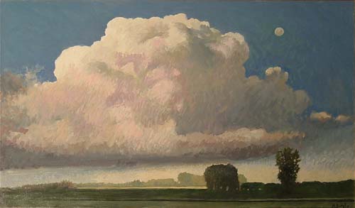 Grande nuvola su un paesaggio