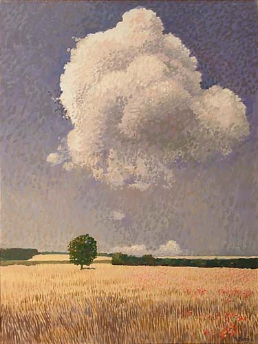 Paesaggio con grande nuvola