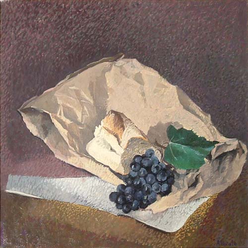 Cartoccio con pane e uva